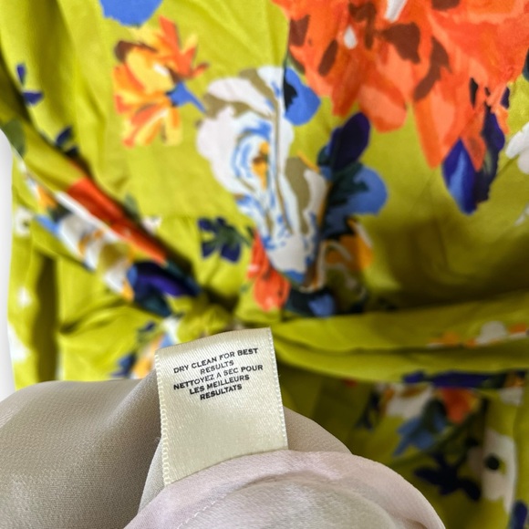 Moulinette Soeurs Anthro 100% Silk Green Floral Short Cap Sleeve A-Line Dress 6 - Picture 9 of 9